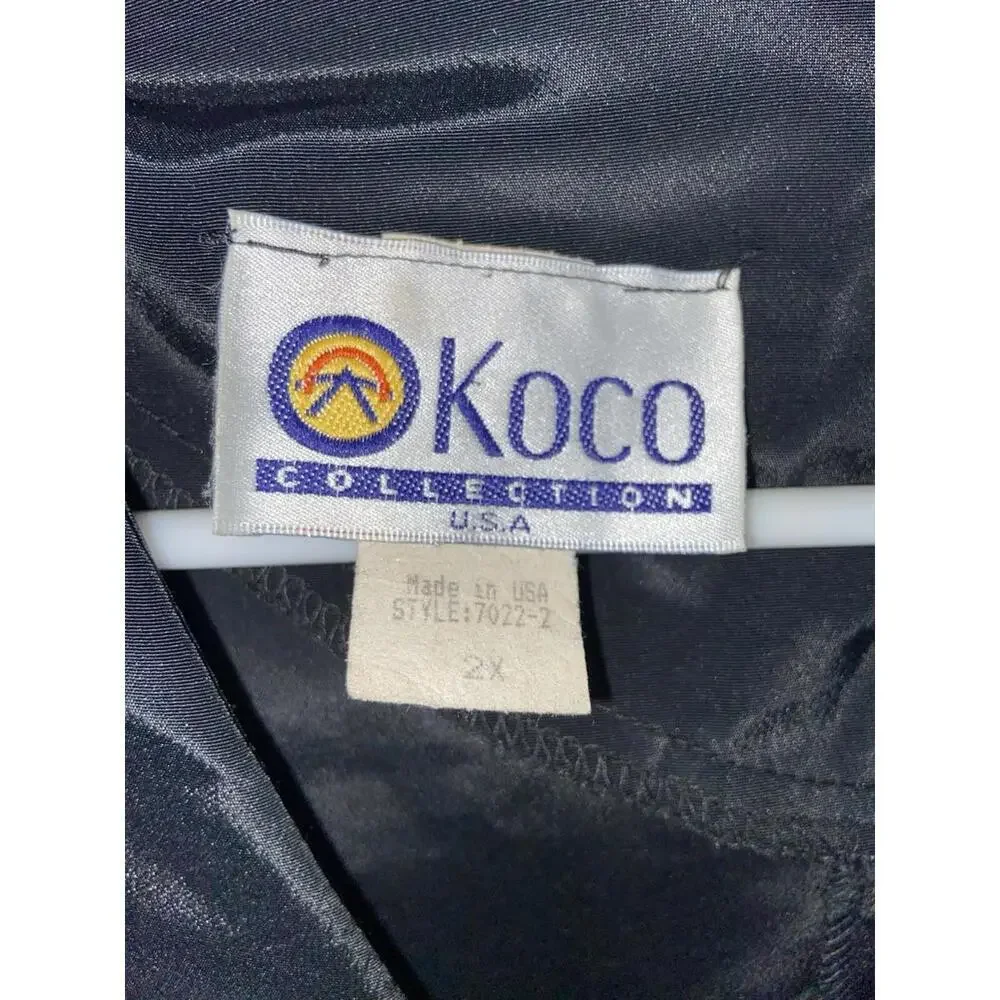 'KOCO' WELL KNOW ! WOMEN 100% Polyester Black DRESS BIG SIZE MADE IN USA Church - Picture 7 of 11